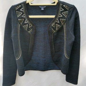 AEO Navy Holiday Cropped Cardigan size M